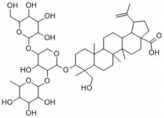 3-O-α-L-吡喃鼠李糖基-(1→2)-β-D-吡喃葡萄糖基-(1→4)-α-L-吡喃阿拉伯糖基-3β,23-二羟基羽扇豆烷-Δ20(29)-烯-28-酸